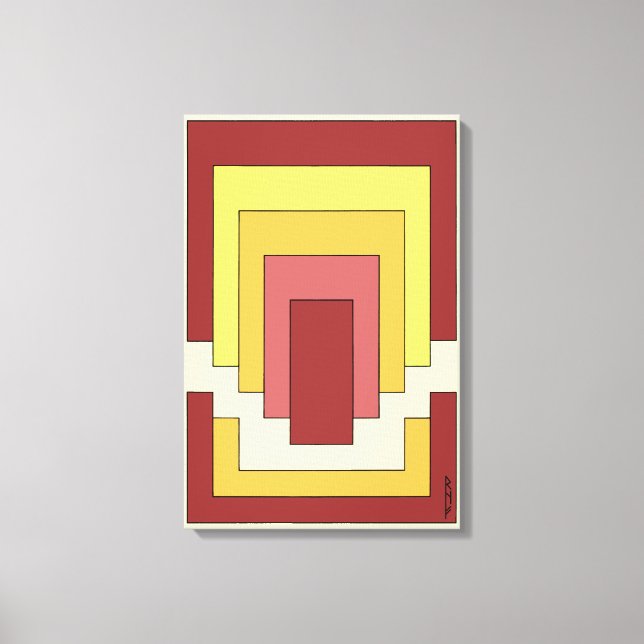Rectangle Abstrakt Multicolor (70er Style) Leinwanddruck (Vorderseite)