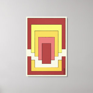 Rectangle Abstrakt Multicolor (70er Style) Leinwanddruck