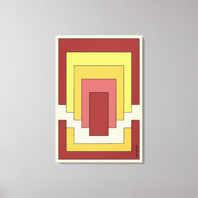 Rectangle Abstrakt Multicolor (70er Style) Leinwanddruck (Vorderseite)