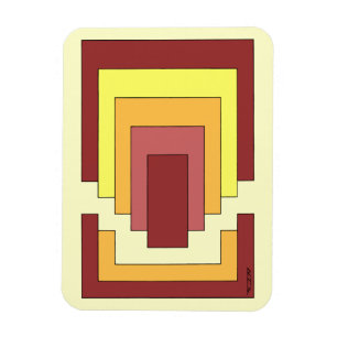 Rectangle Abstrakt Multicolor (70er Style) Magnet