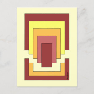 Rectangle Abstrakt Multicolor (70er Style) Postkarte