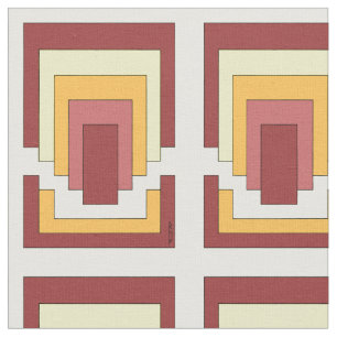 Rectangle Abstrakt Multicolor (70er Style) Stoff