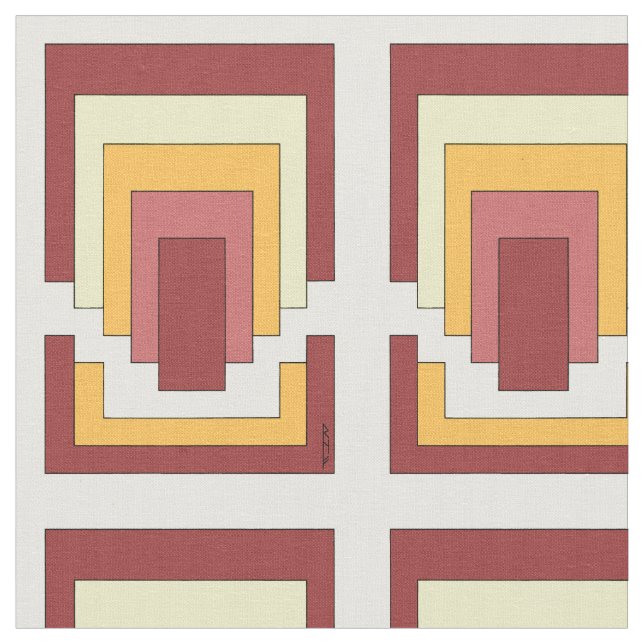 Rectangle Abstrakt Multicolor (70er Style) Stoff (Nahaufnahme)