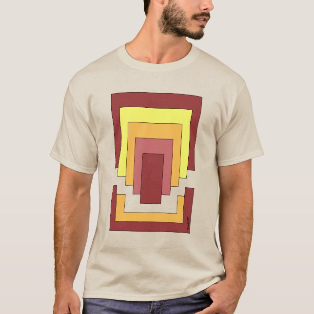 Rectangle Abstrakt Multicolor (70er Style) T-Shirt (Vorderseite)