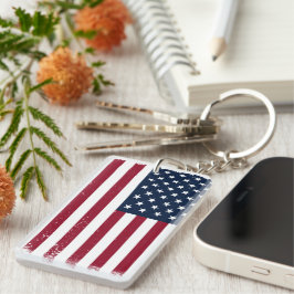 Rectangle Acrylic American Flag Themed Schlüsselan Schlüsselanhänger