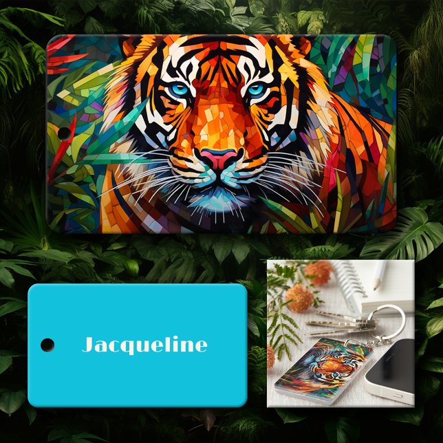 Rectangle acrylique de tigre Abstrait nommé (Créateur téléchargé)
