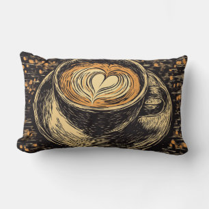 Rectangle Aimez votre café Lumbar Coussin