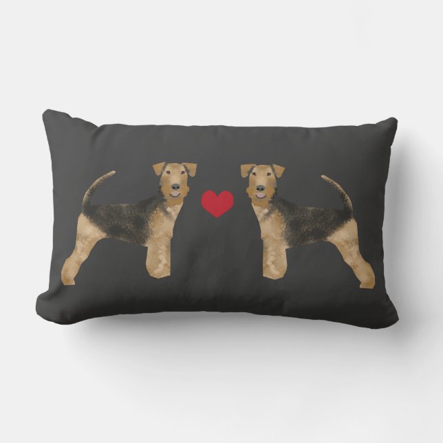Rectangle Airedale Terrier chien coussin chien amour airedal (Recto)