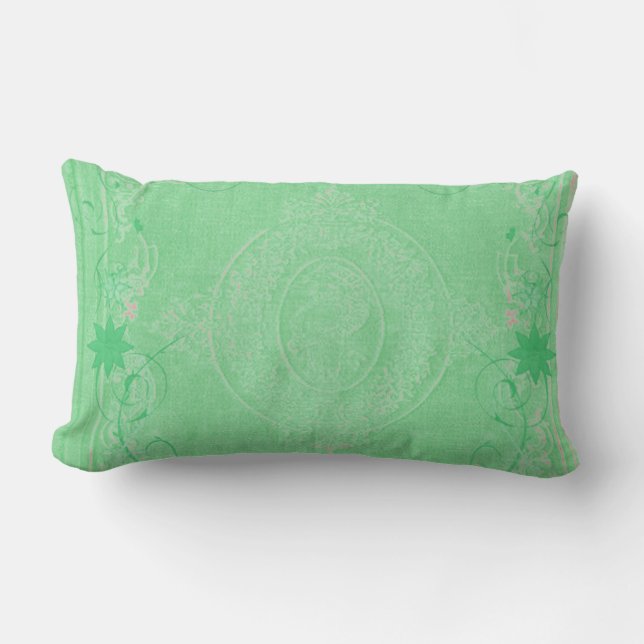 Rectangle American MoJo Coussin Mint Green Antique Scroll (Recto)