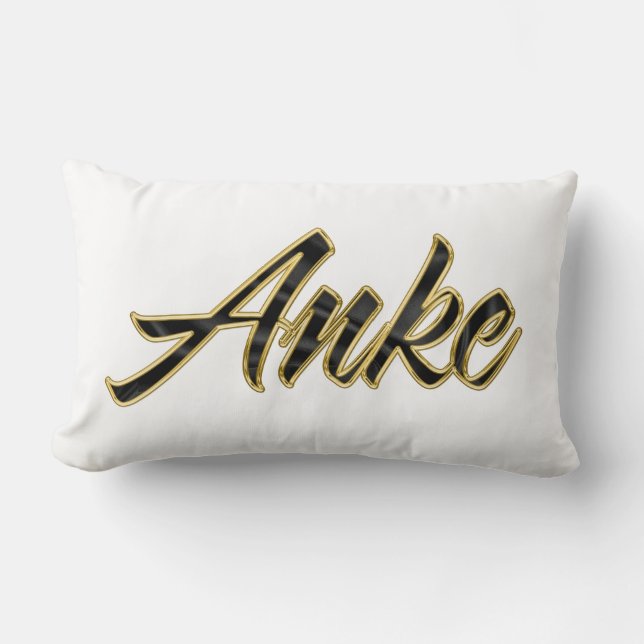 Rectangle Anke or noir Lettre Coussin Deco (Recto)