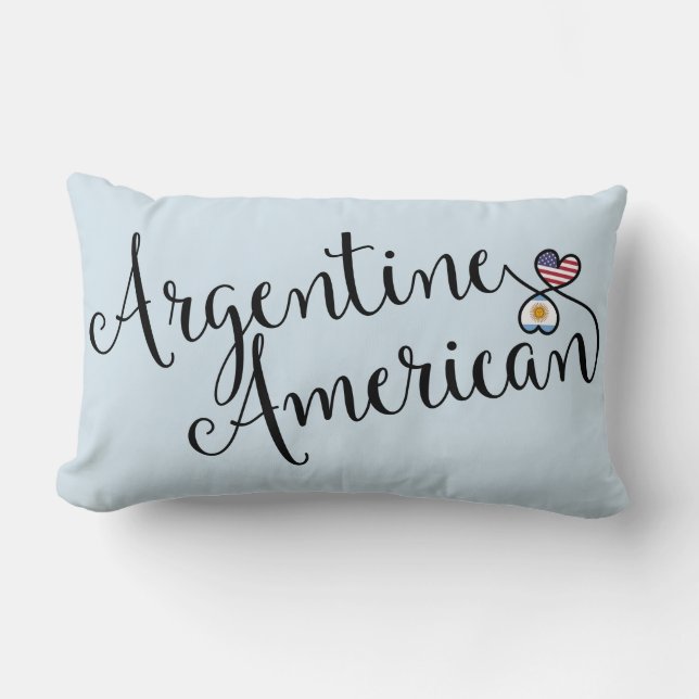 Rectangle Argentine Américain Coeurs Enmêlés Jeter Coussin (Recto)