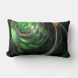 Rectangle Autour du monde Vert Abstrait Art Lumbar Coussin