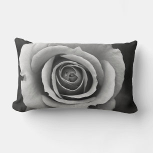 Rectangle B&W Floral Coussin