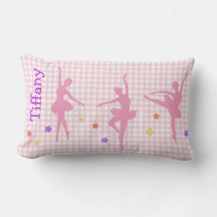 Rectangle Ballerinas rose Coussin d'accents personnalisé