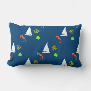 Rectangle Bateau à voile avec Coussin Arrière - plan bleu en