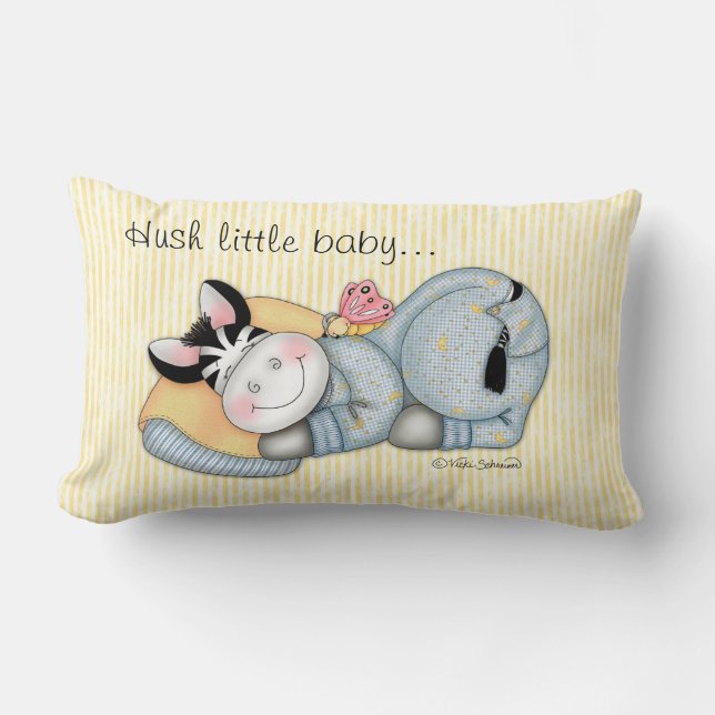 Rectangle BaZooples "petit bébé de silence…" Coussin (Recto)