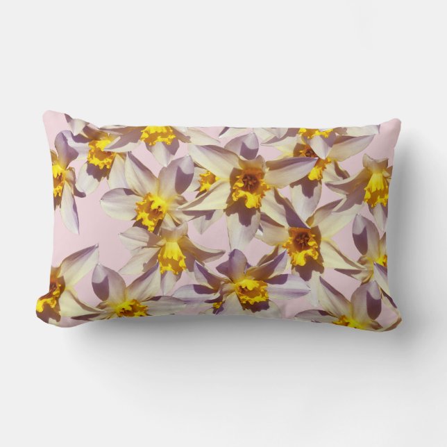 Rectangle Belle Daffodils Fleurs Lumbar Coussin (Recto)
