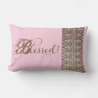 Rectangle Béni ! Coussin à jeter à bandes (Rose)