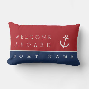 Rectangle Bienvenue à bord du coussin d'ancre nautique avec 