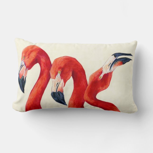 Rectangle Birds of a Feather - coussin de Flamant rose (Recto)