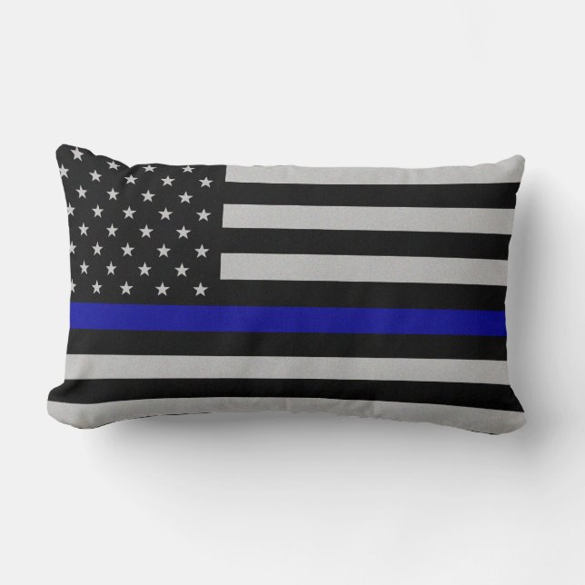 Rectangle Blue Line mince marquent le coussin (Recto)