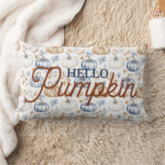 Rectangle Bonjour Citrouille Autumn Farmhouse Coussin