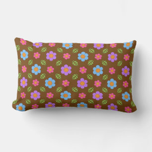 Rectangle Brown Coussin floral Whimsy