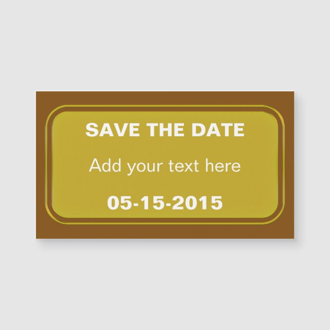 Rectangle Button Gold + Ihr Backg. Ideen Magnetkarte (Vorderseite)