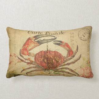 Rectangle Carte lombaire Postale de coussin de crabe vintage