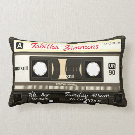 Rectangle Cassette Mixtape Naissance Customisée, Coussin de 