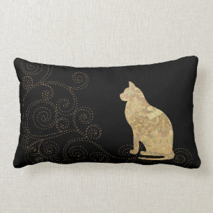 Rectangle Cat Brocade avec Coussin Lumbar