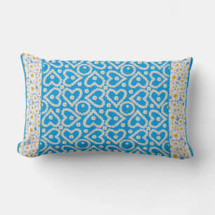 Rectangle Chaînes de marguerite blanche Lumbar Coussin : Mix
