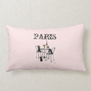 Rectangle Chatons dans le coussin lombaire rose de Paris