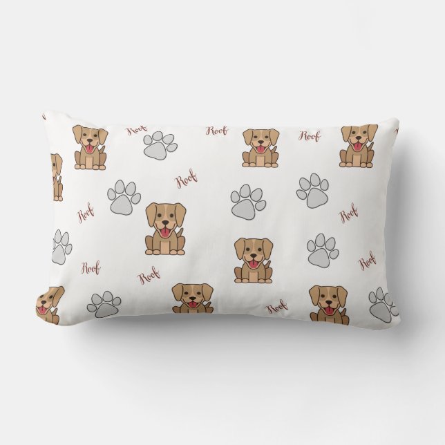 Rectangle Chien blanc et Coussin Lumbar (Recto)
