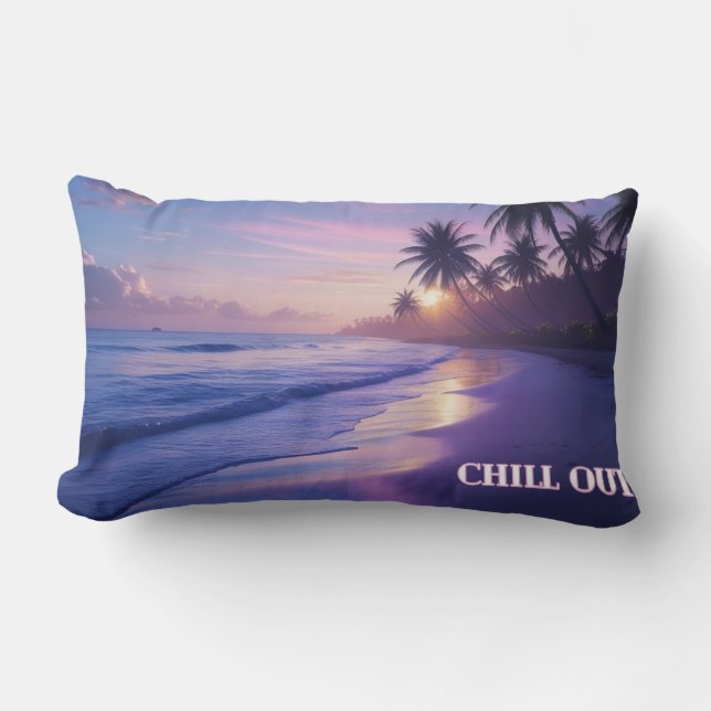 Rectangle Chill Out Sunrise Coussin - Respirez, Faites du bi (Recto)
