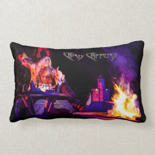 Rectangle Chris Caffery Jester avec Firepit Lumbar Coussin