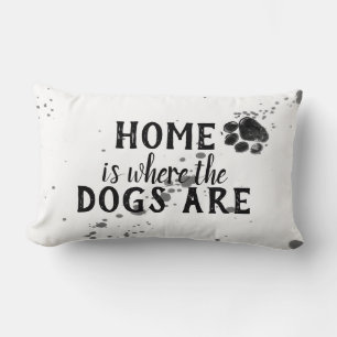 Rectangle citation de chien mignon maison coussin est où les