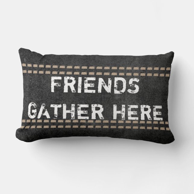 Rectangle citations coussin rustic chic amis se réunissent i (Recto)