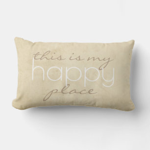 Rectangle citez coussin c'est mon endroit heureux sur tan