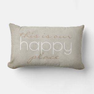 Rectangle citez coussin c'est mon endroit heureux sur tan