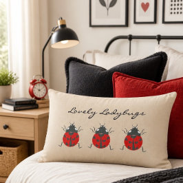 Rectangle Coccinelles | Coussin Lombaire Trio de Coccinelles