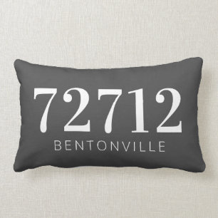 Rectangle Code postal personnalisé Coussin de la ville d'ac