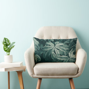 Rectangle Congelé vert Lumbar Coussin - Design d'art moderne
