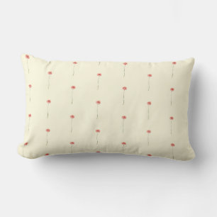 Rectangle Coussin à motif de fleurs de gerbera rouge pâle