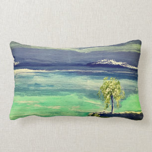 Rectangle Coussin Abstrait - Arbre du paysage marin