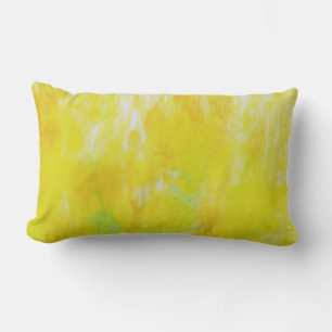 Rectangle Coussin Abstrait en soie de champ de moutarde