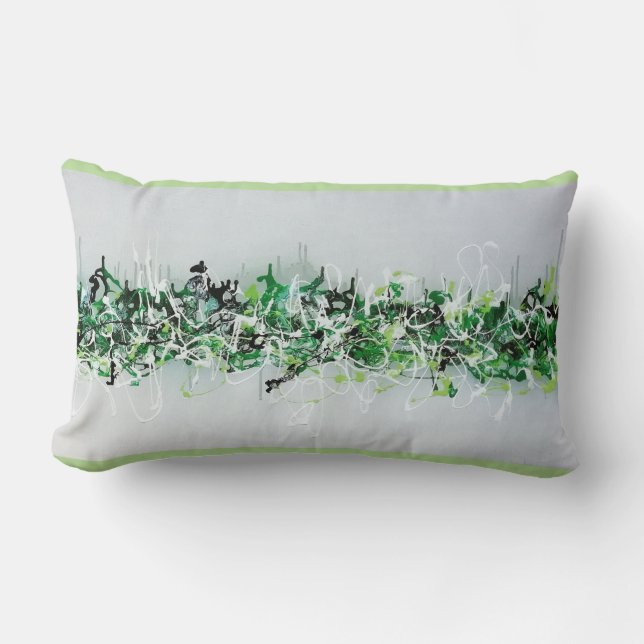 Rectangle Coussin abstrait vert (Recto)