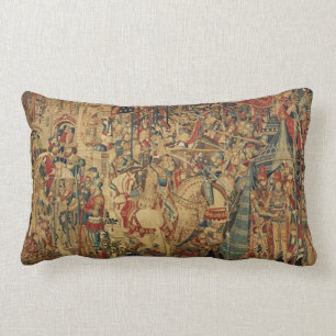Rectangle Coussin antique de regard de tapisserie
