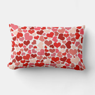 Rectangle Coussin aux Coeurs rouges