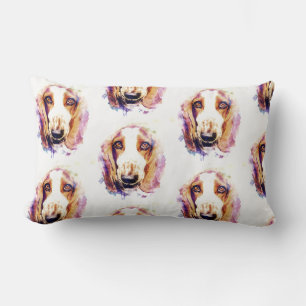 Rectangle Coussin avec visage de chien Basset Hound mignon